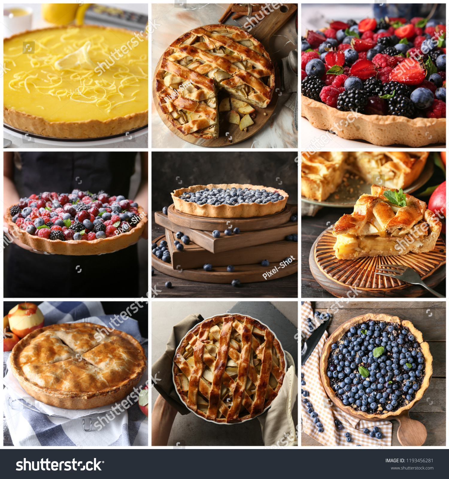 Different tasty fruit pies #1193456281