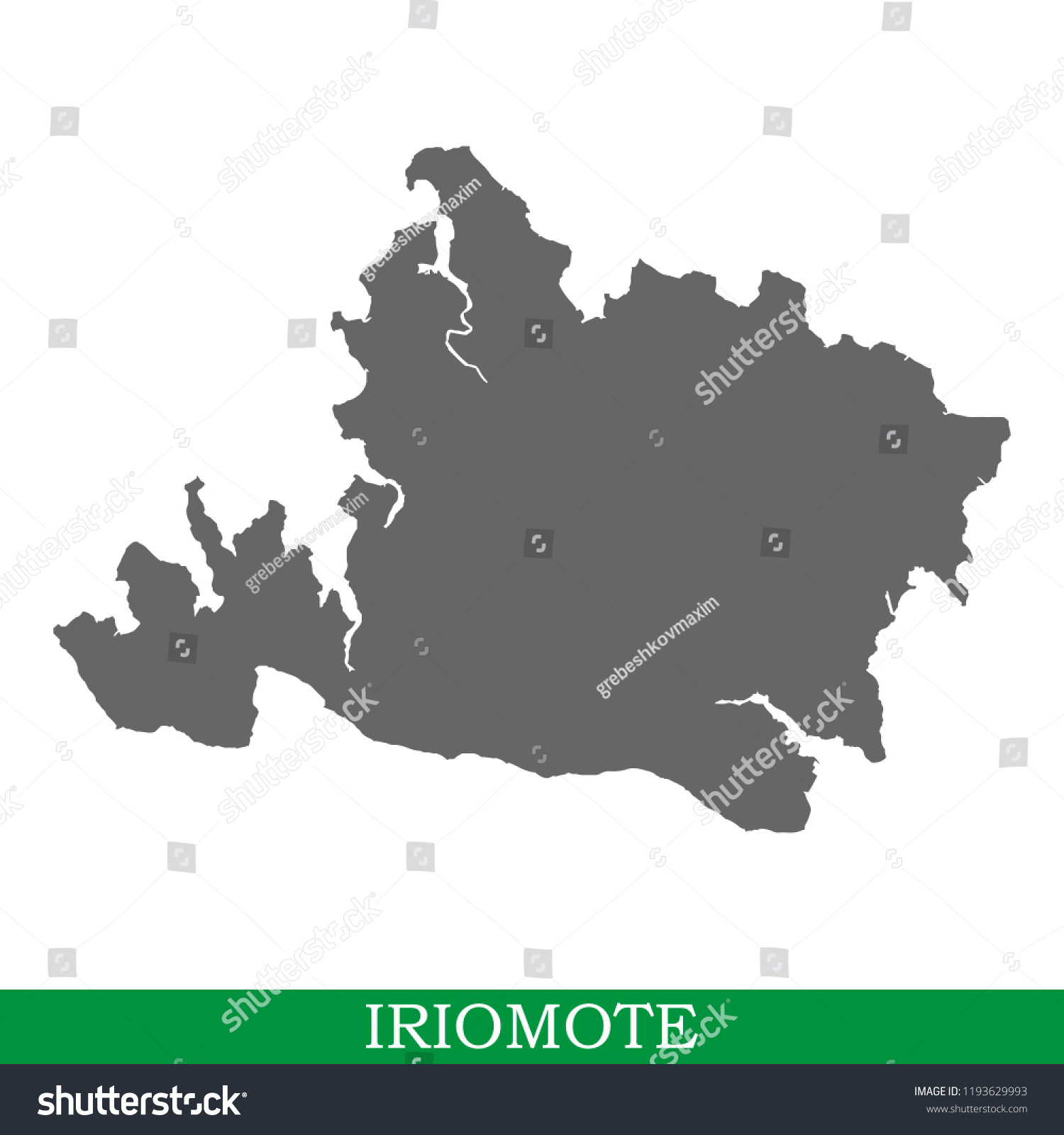 High quality map of Iriomote is the island of - Royalty Free Stock ...