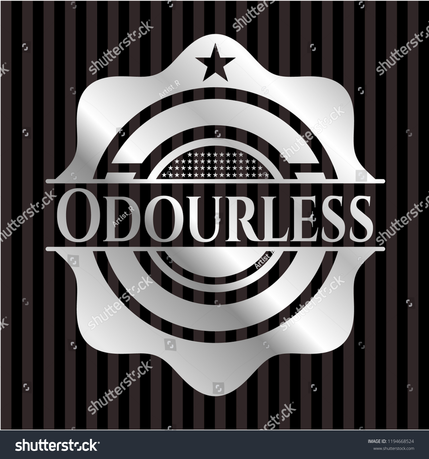 Odourless Silvery Shiny Emblem Royalty Free Stock Vector 1194668524