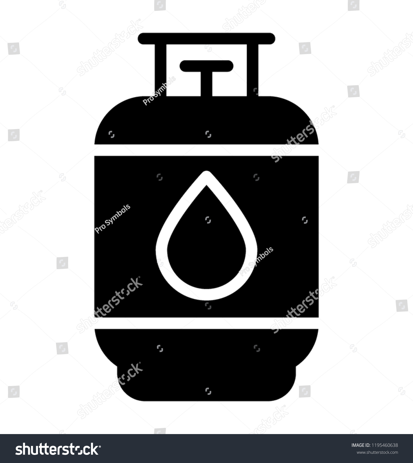 Icon of a cylinder having a drop sign on it - Royalty Free Stock Vector ...