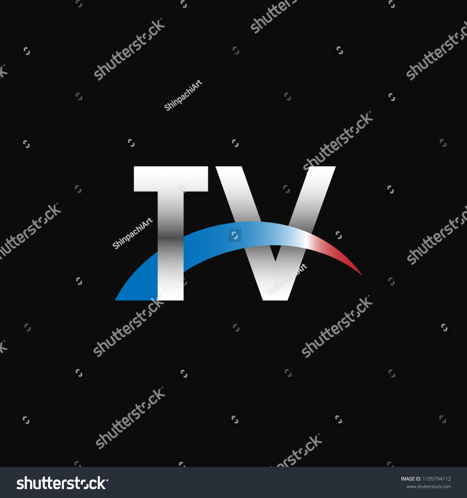 Initial letters TV overlapping movement swoosh - Royalty Free Stock ...