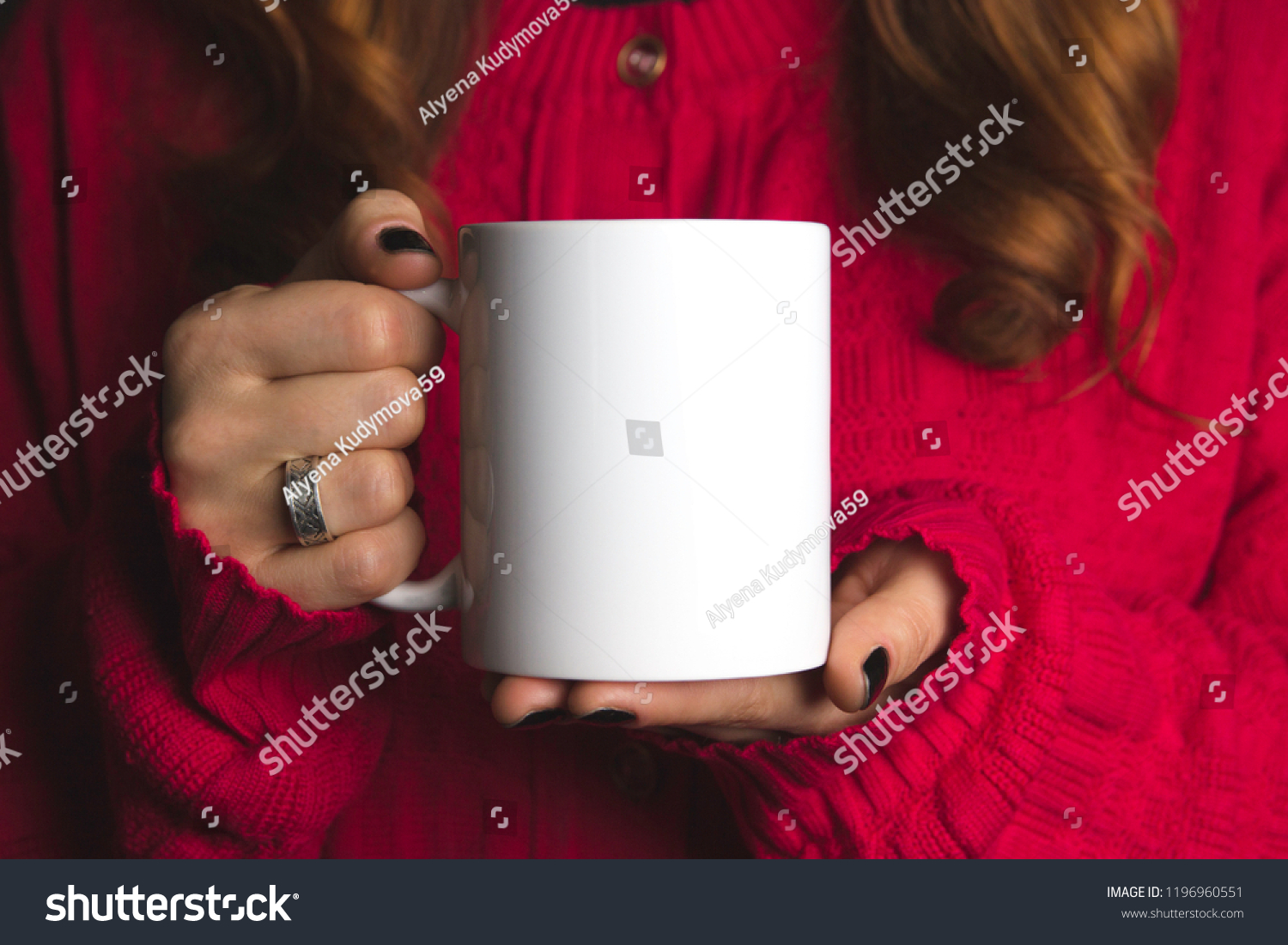 white mug mockup , red jacket #1196960551