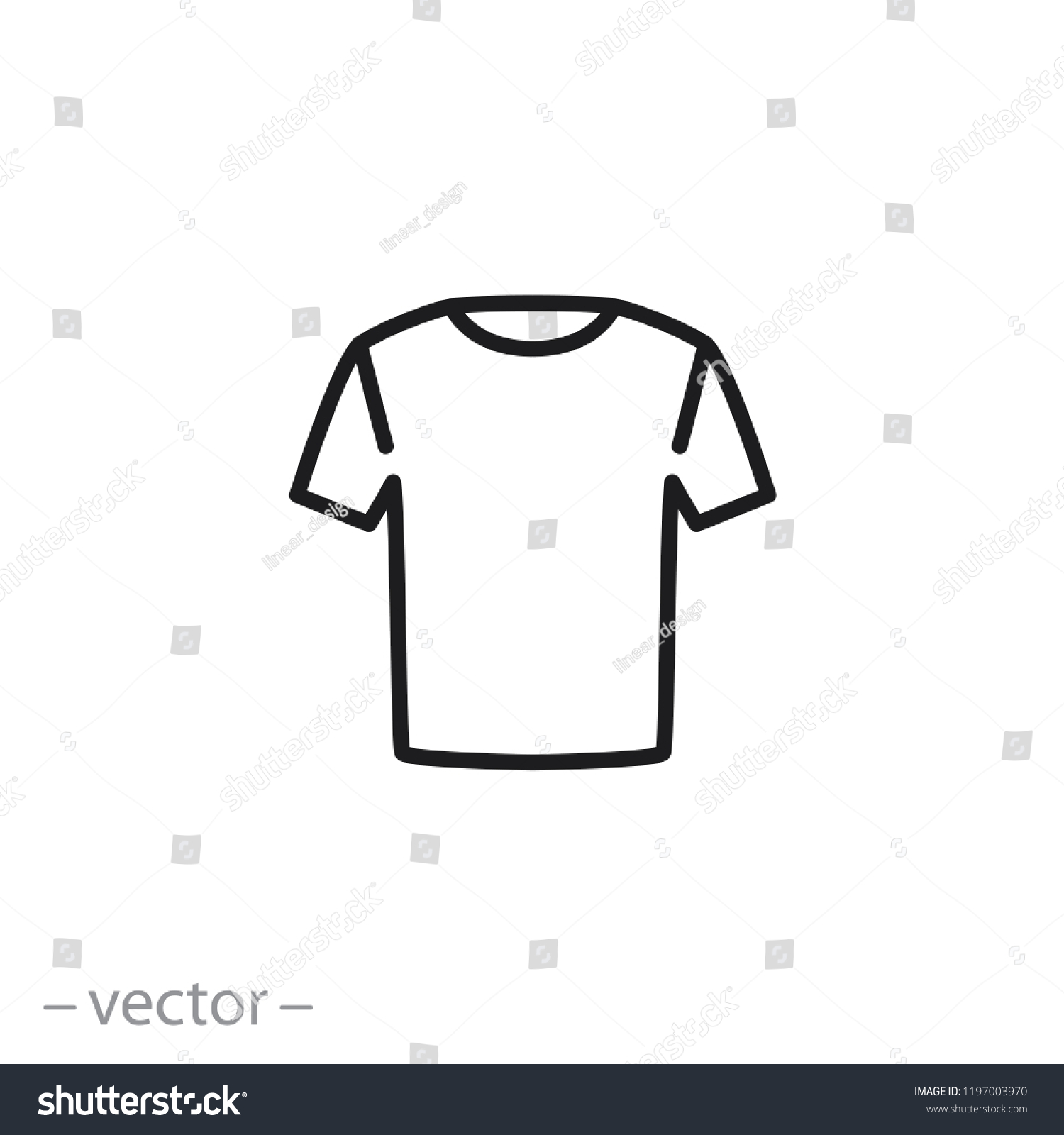 t-shirt icon, linear sign isolated on white background - vector illustration eps10 #1197003970