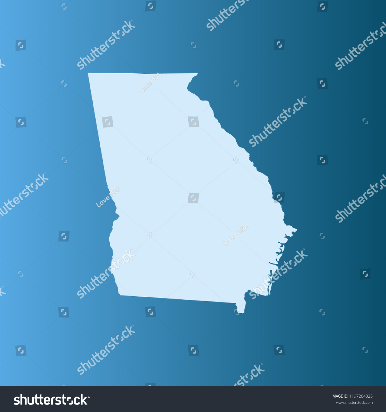 Vector Map Of Georgia - Royalty Free Stock Vector 1197204325 - Avopix.com