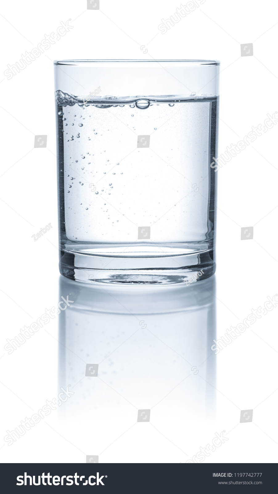 A glass with water on a white background #1197742777