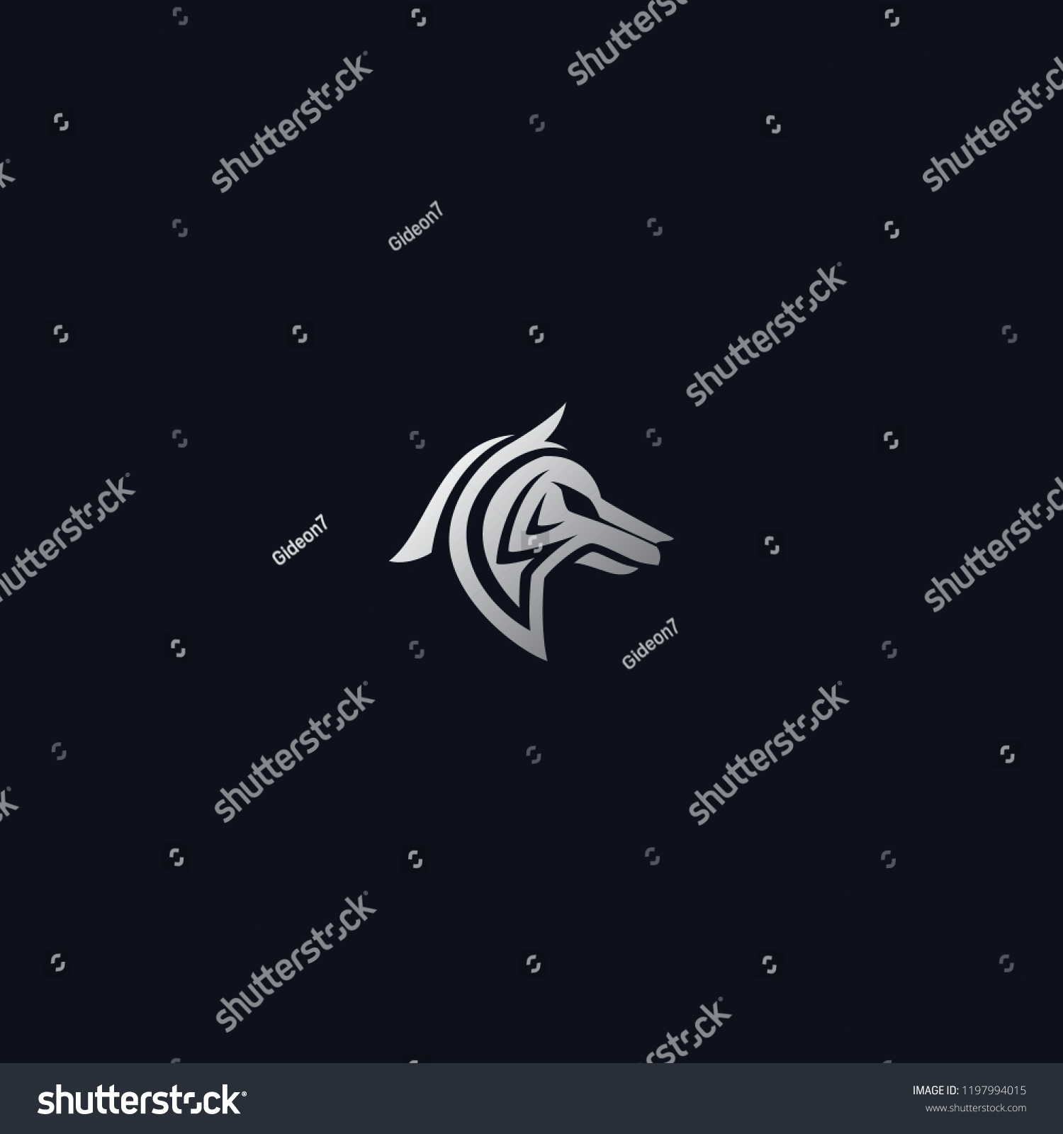 Strong Wolf Logo Design Vector Template #1197994015