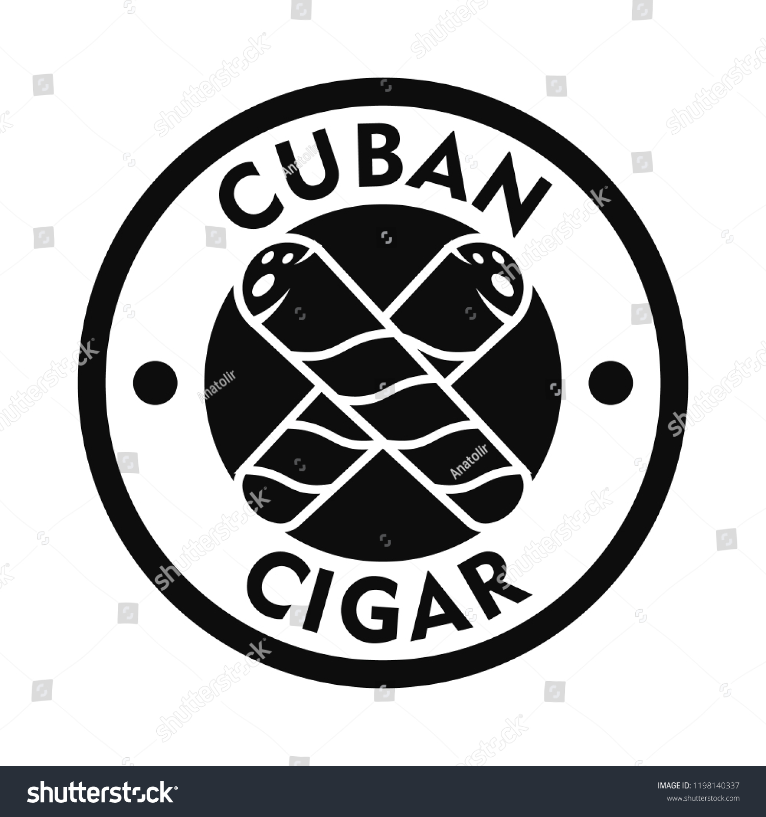 Cuban fresh cigar logo. Simple illustration of - Royalty Free Stock ...