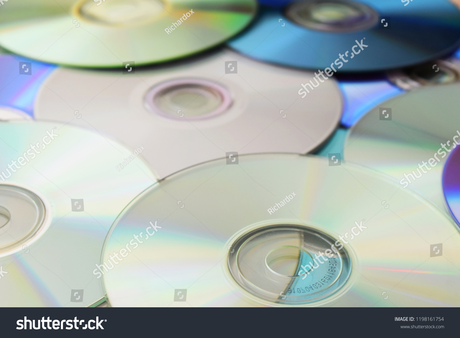 Background of compact discs. CD, DVD music, multimedia. #1198161754