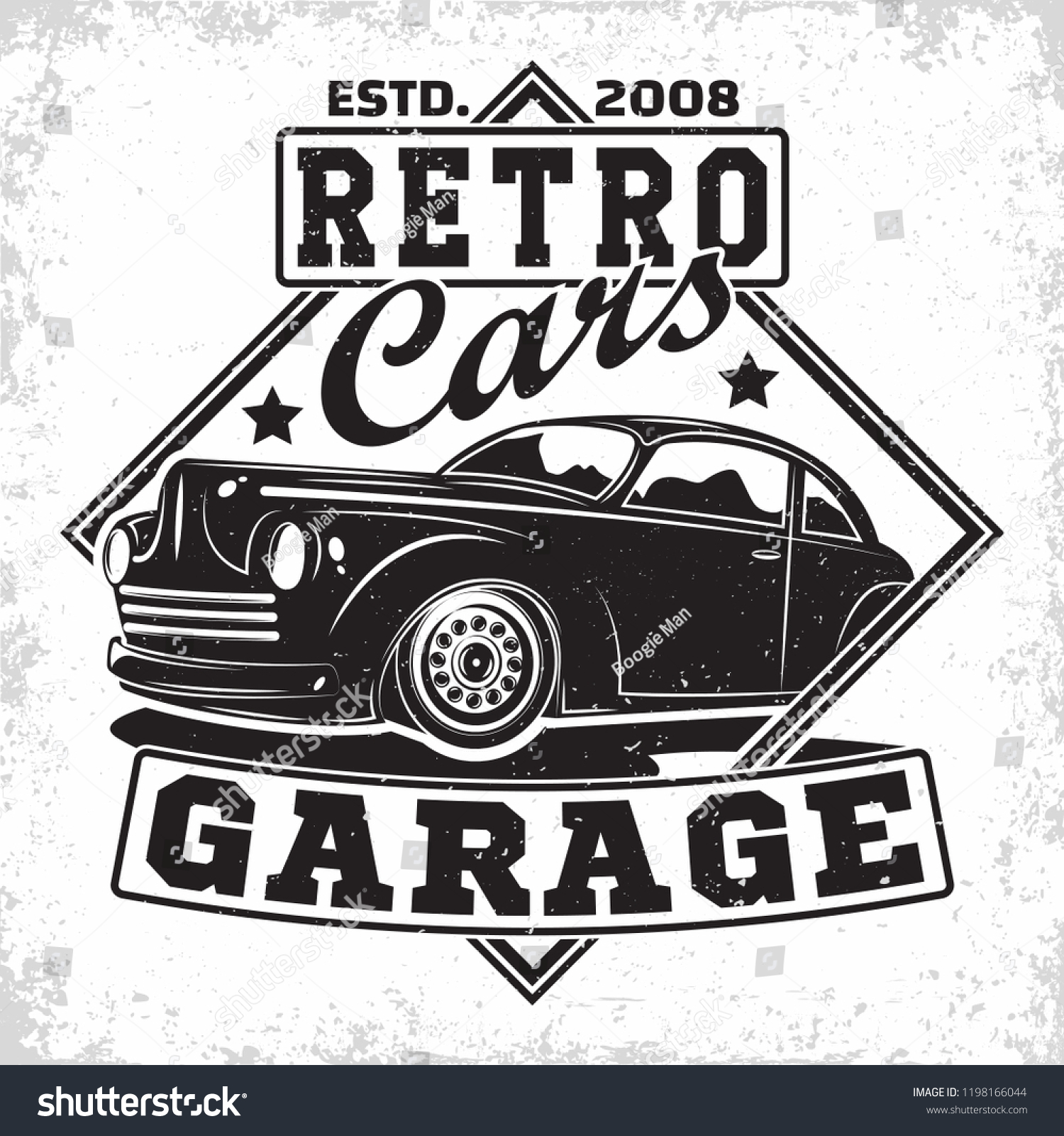 Hot Rod garage logo design, emblem of muscle car - Royalty Free Stock ...