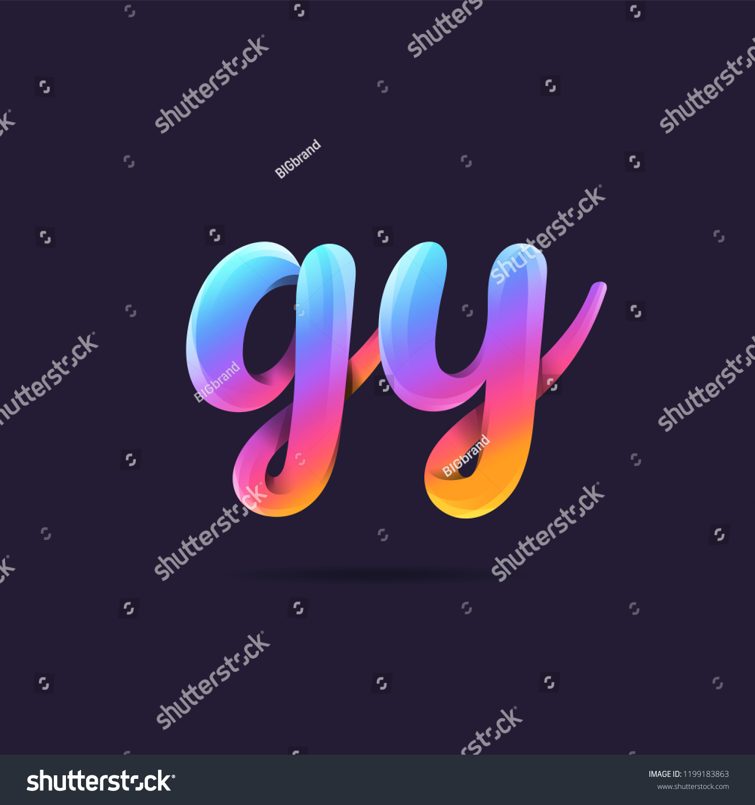 Letters G Y, G & Y 3D logo, multi colour - Royalty Free Stock Vector ...