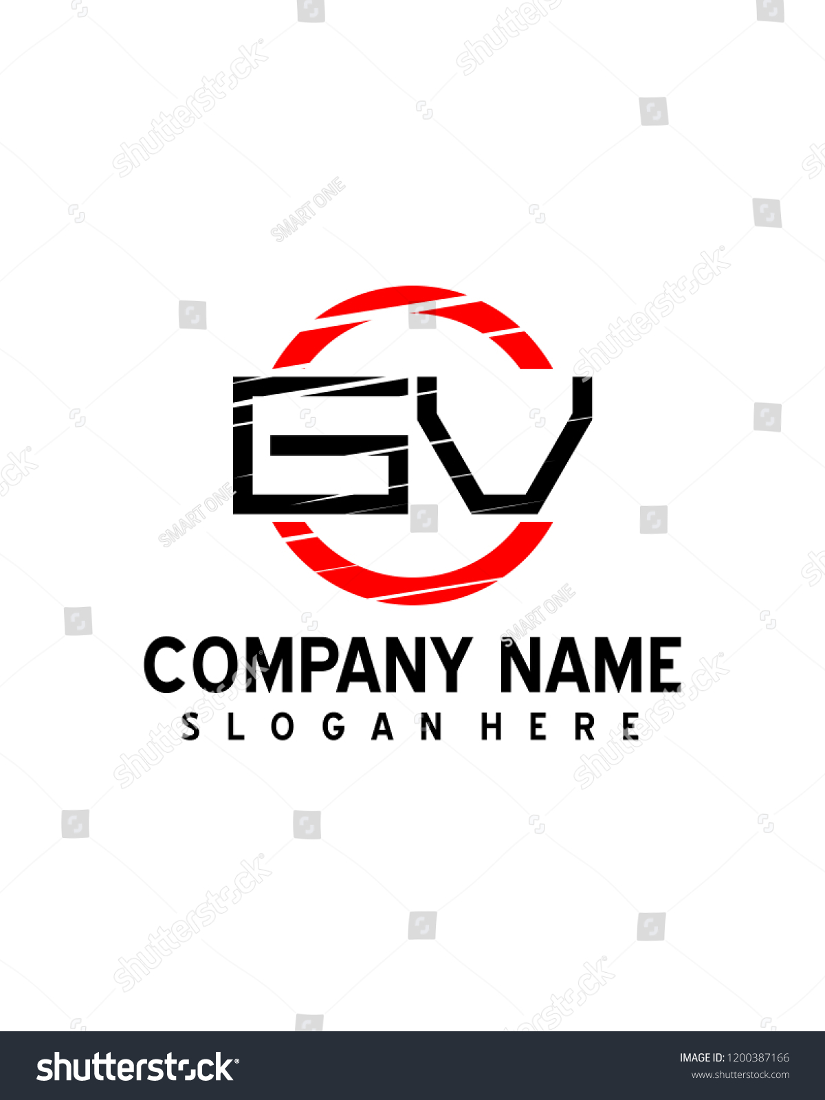 GV Initial logo with circle template vector - Royalty Free Stock Vector ...