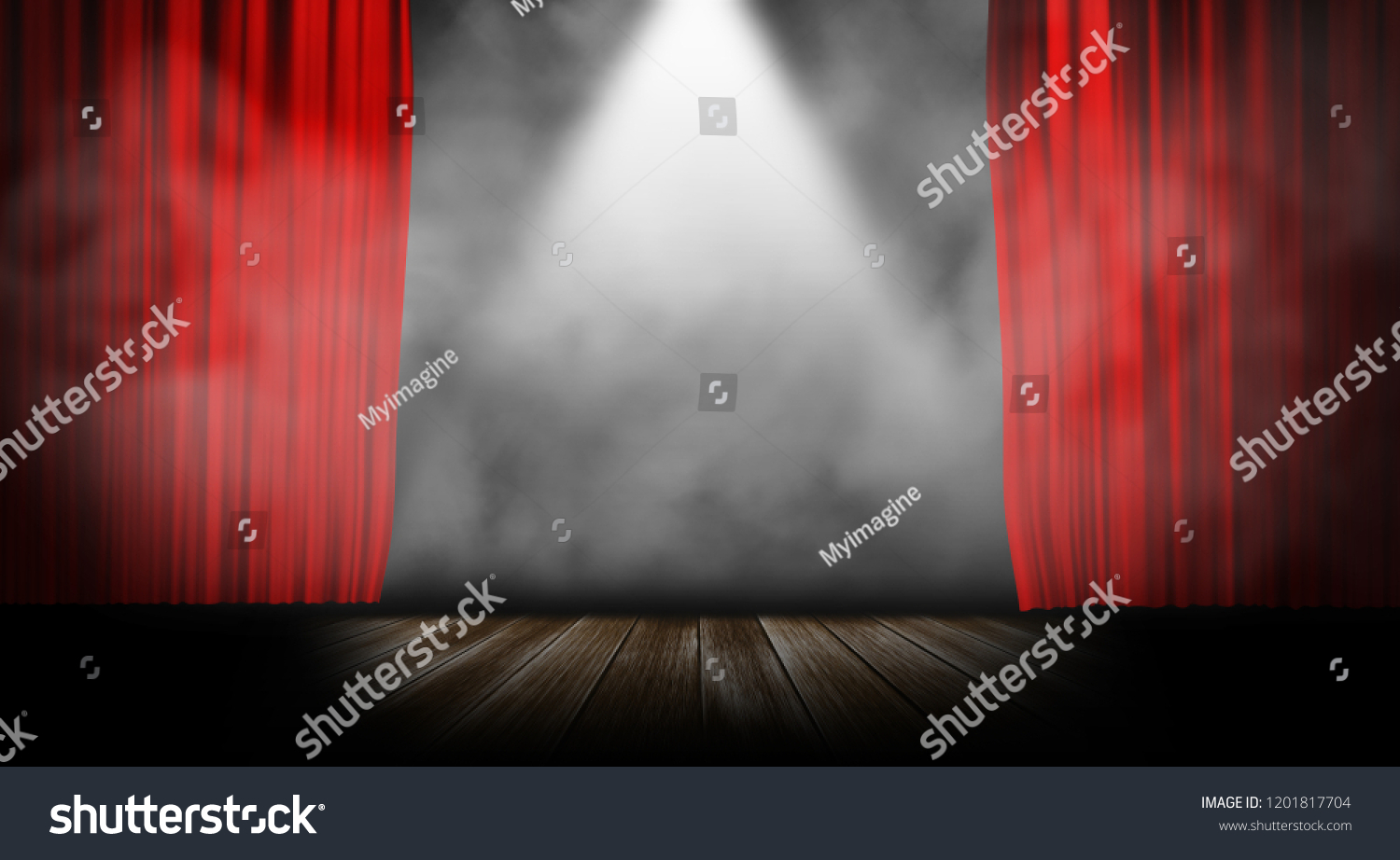  Red stage curtain with smoke background #1201817704