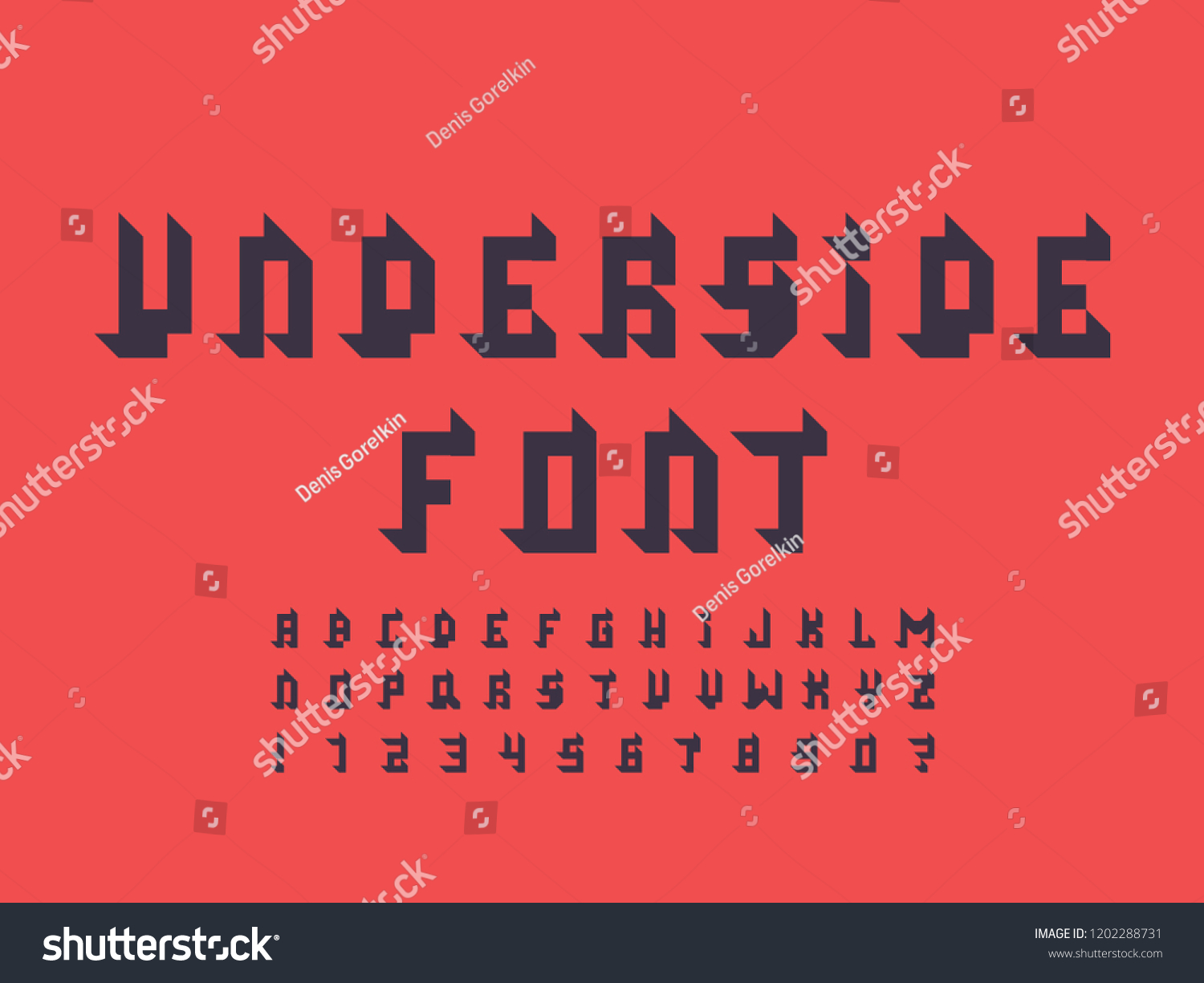 Underside font. Vector alphabet letters and - Royalty Free Stock Vector ...