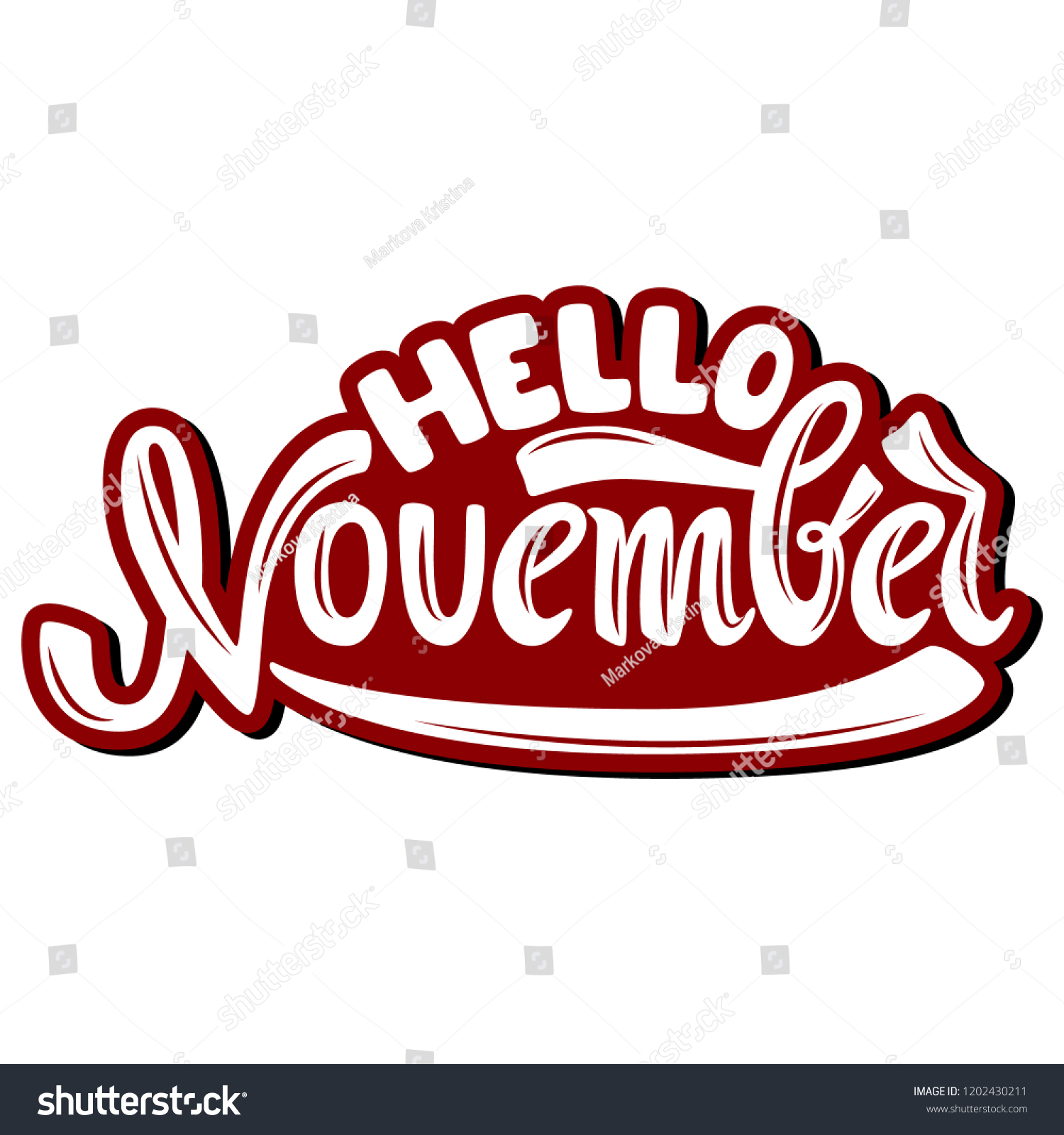 Hello November. Name of the month. Handwritten - Royalty Free Stock ...