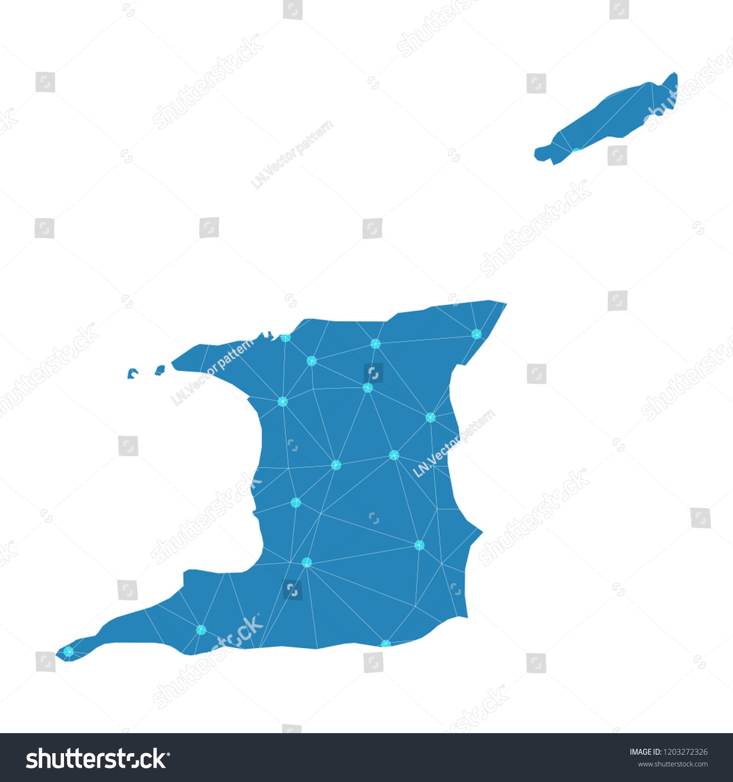 Map Of Trinidad And Tobago From Polygonal Wire Royalty Free Stock