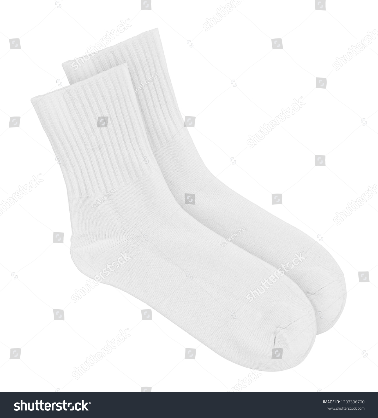 Tall white socks on an isolated white background #1203396700