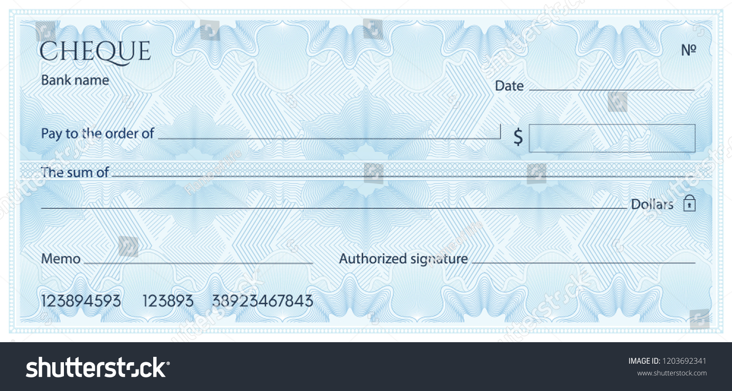 Check, Cheque (Chequebook template). Guilloche - Royalty Free Stock ...