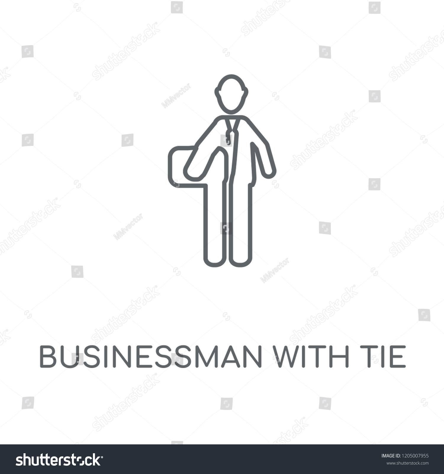 Businessman with tie linear icon. Businessman - Royalty Free Stock ...