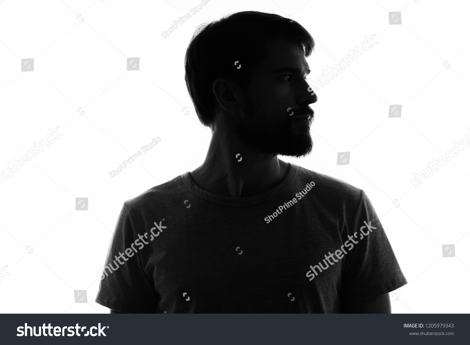 black silhouette of a man on a light background                                #1205979343