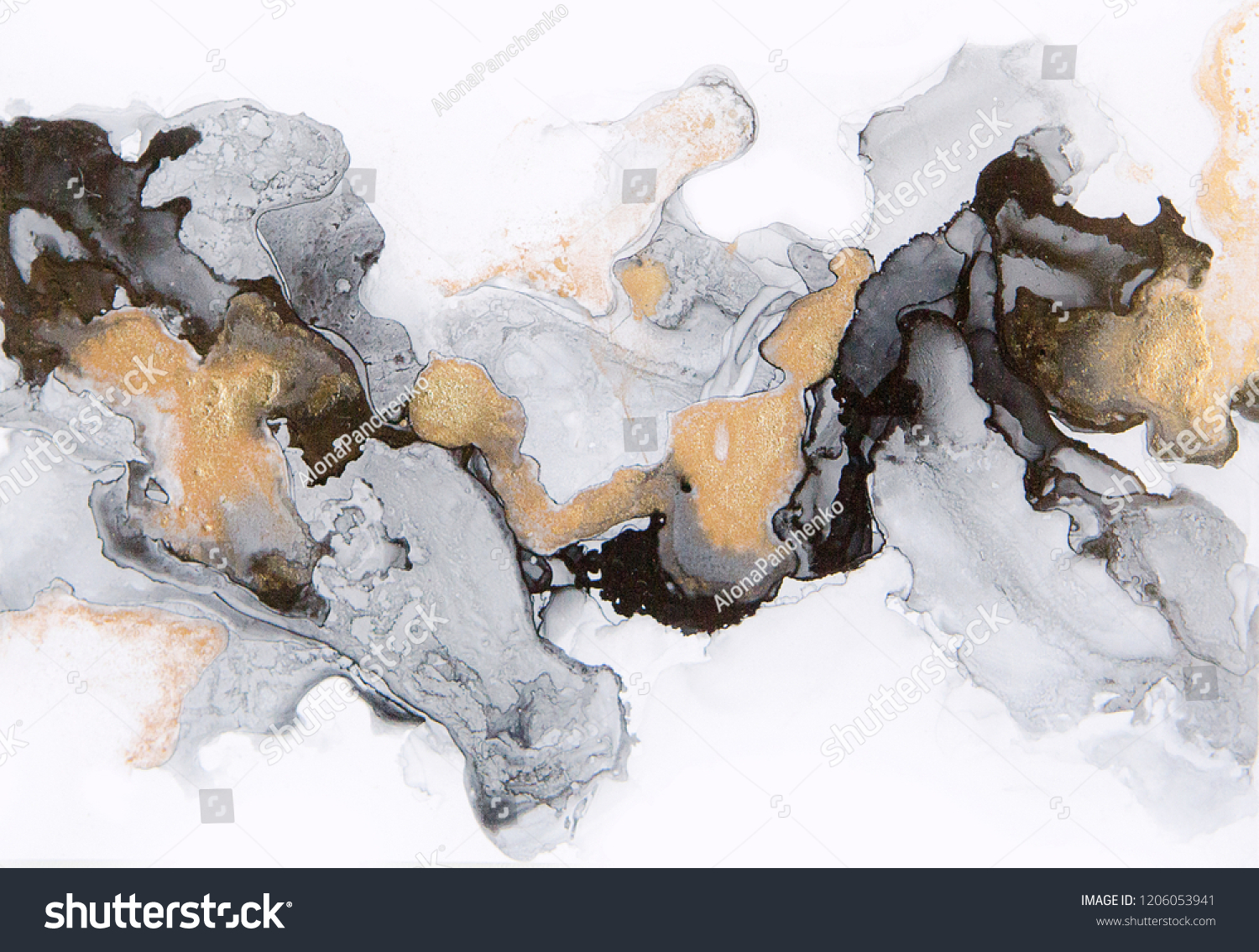Abstract ink and acrylic background. Trend 2018.  Liquid luxury marble texture. Fluid art. Good for as a background for design cover, presentation, invitation, flyer, poster, wallpaper #1206053941
