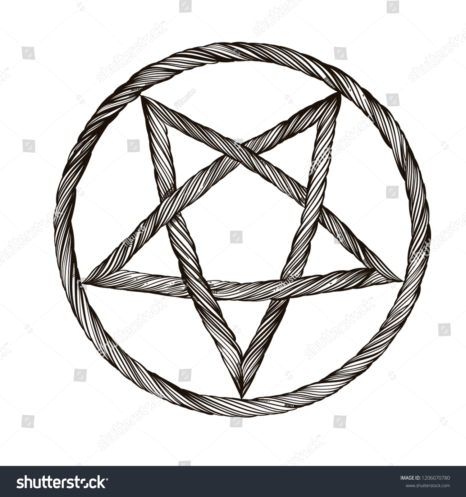 Reversed pentagram. Satanic sign. Gothic style. - Royalty Free Stock ...