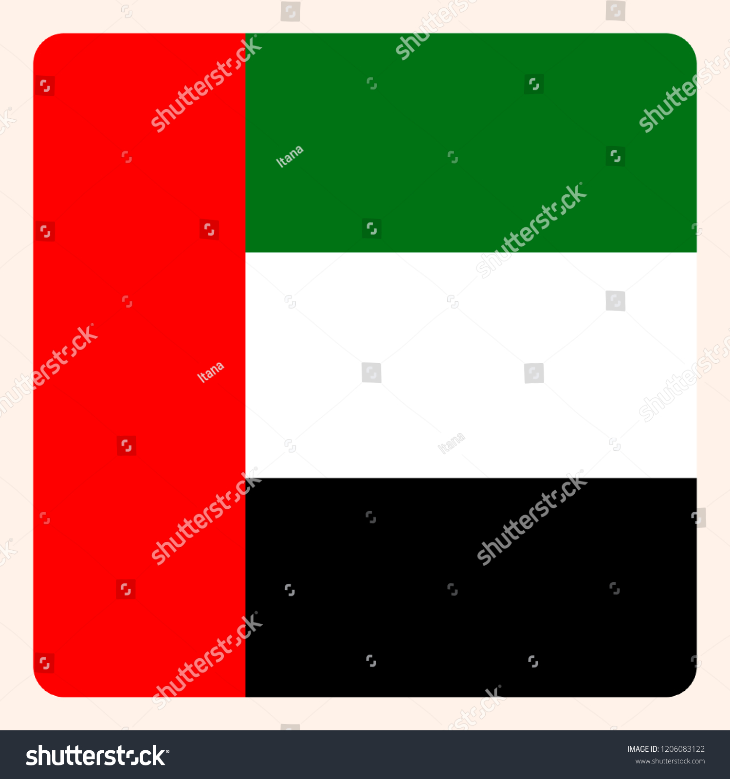 United Arab Emirates square flag button, social media communication sign, business icon. #1206083122
