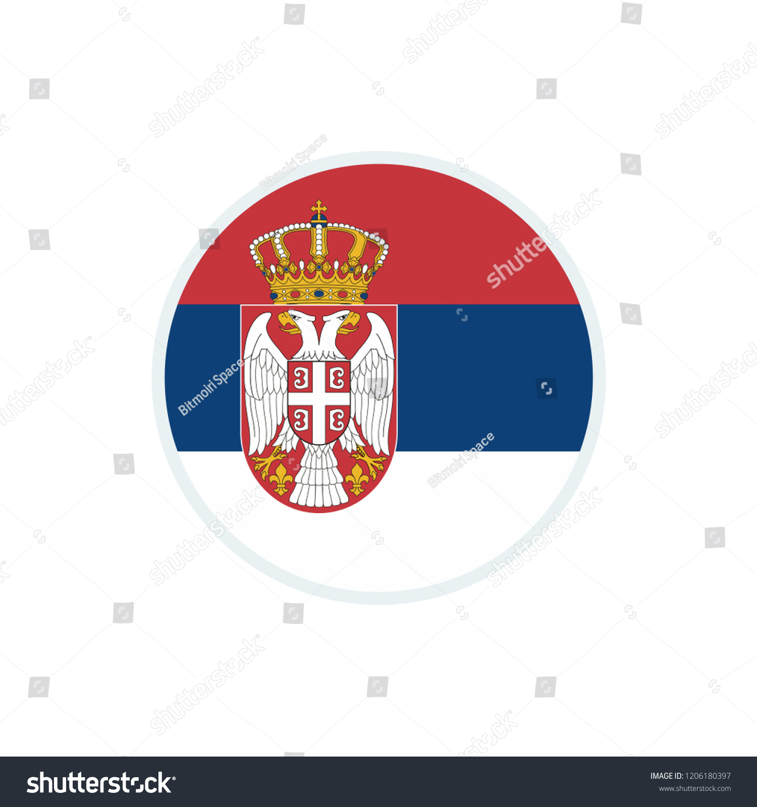 Serbia flag. Serbia circle flag #1206180397