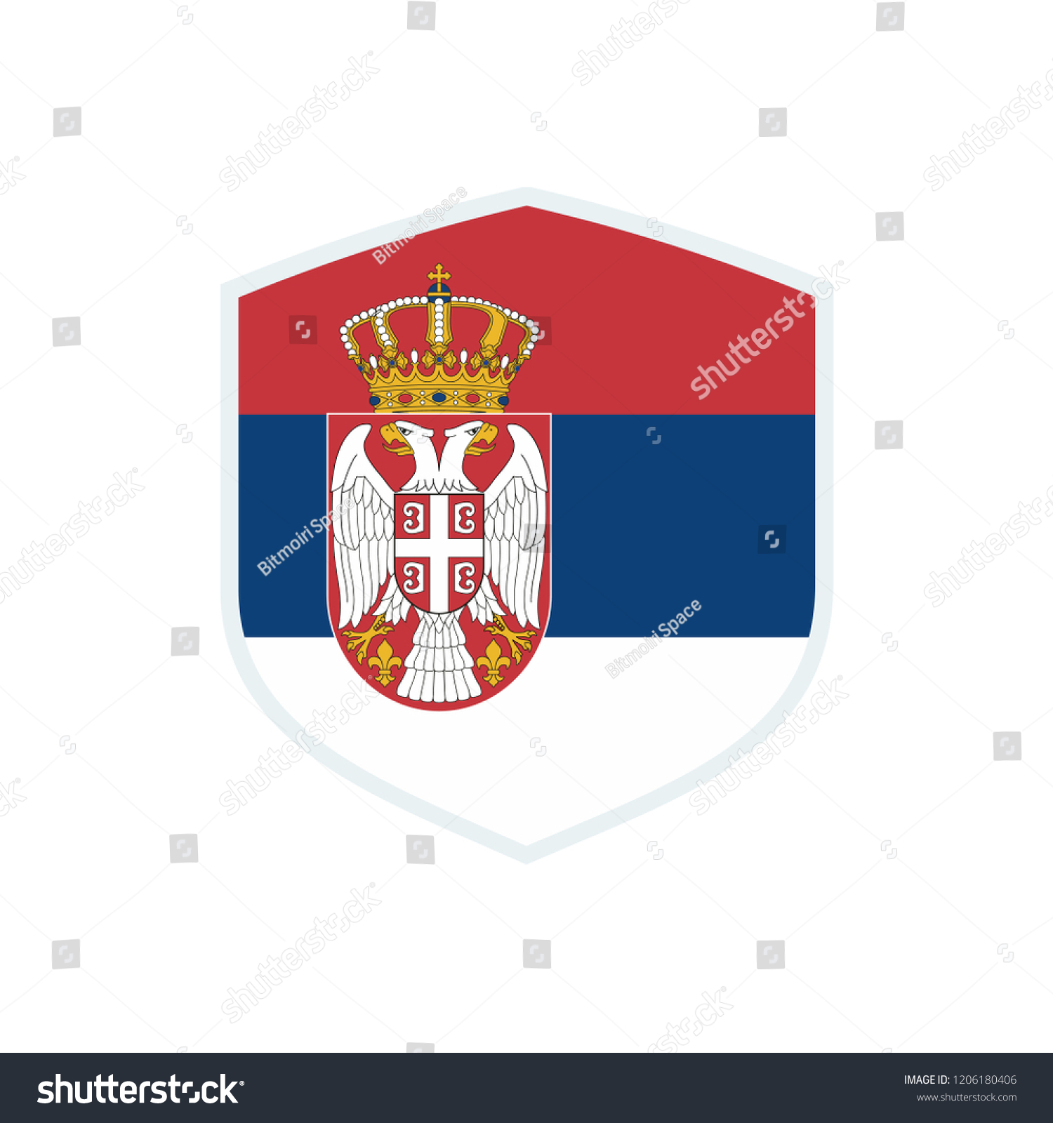 Serbia Flag Serbia Shield Flag Royalty Free Stock Vector 1206180406