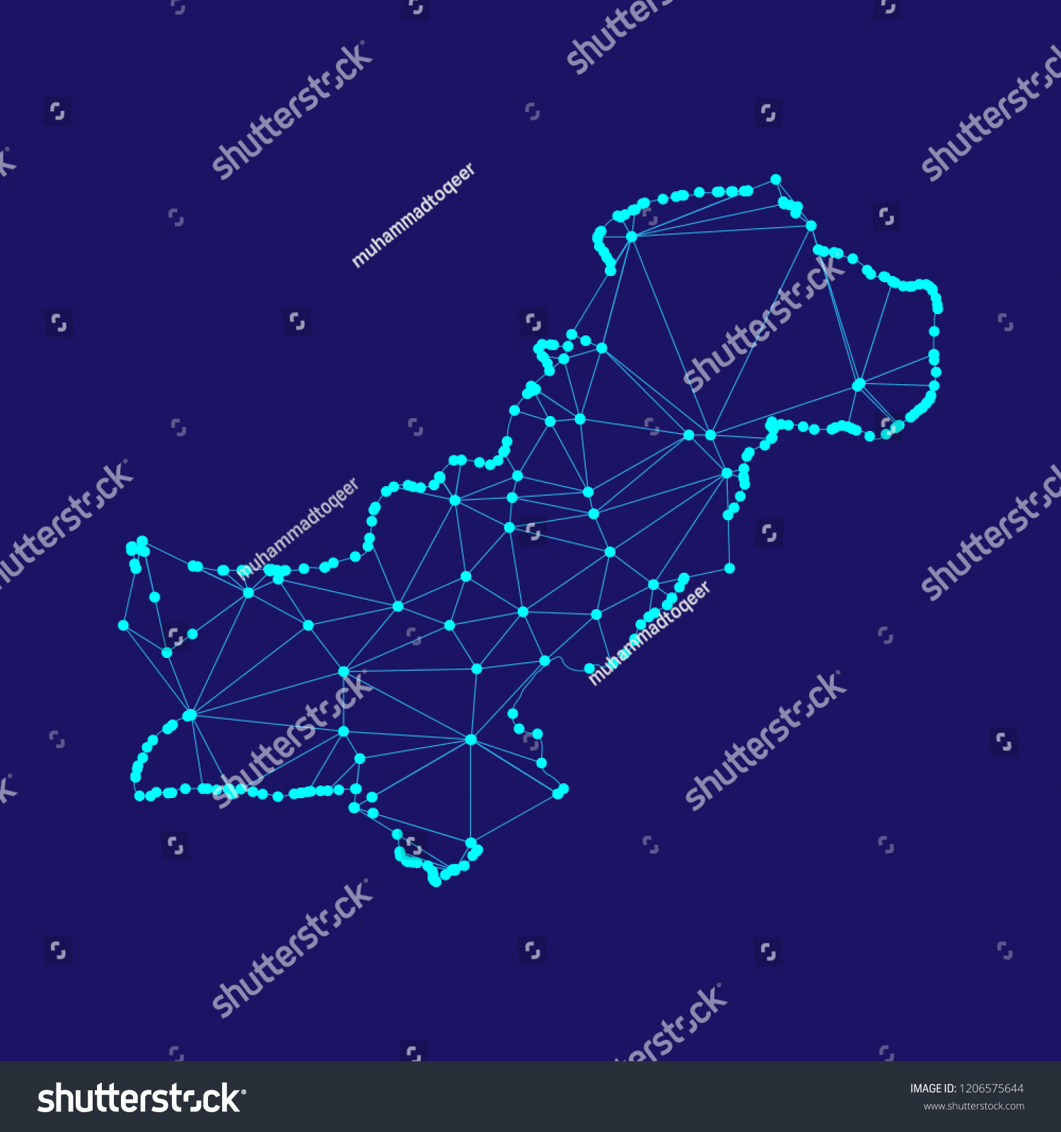 Pakistan Map Networking  Night View
 #1206575644