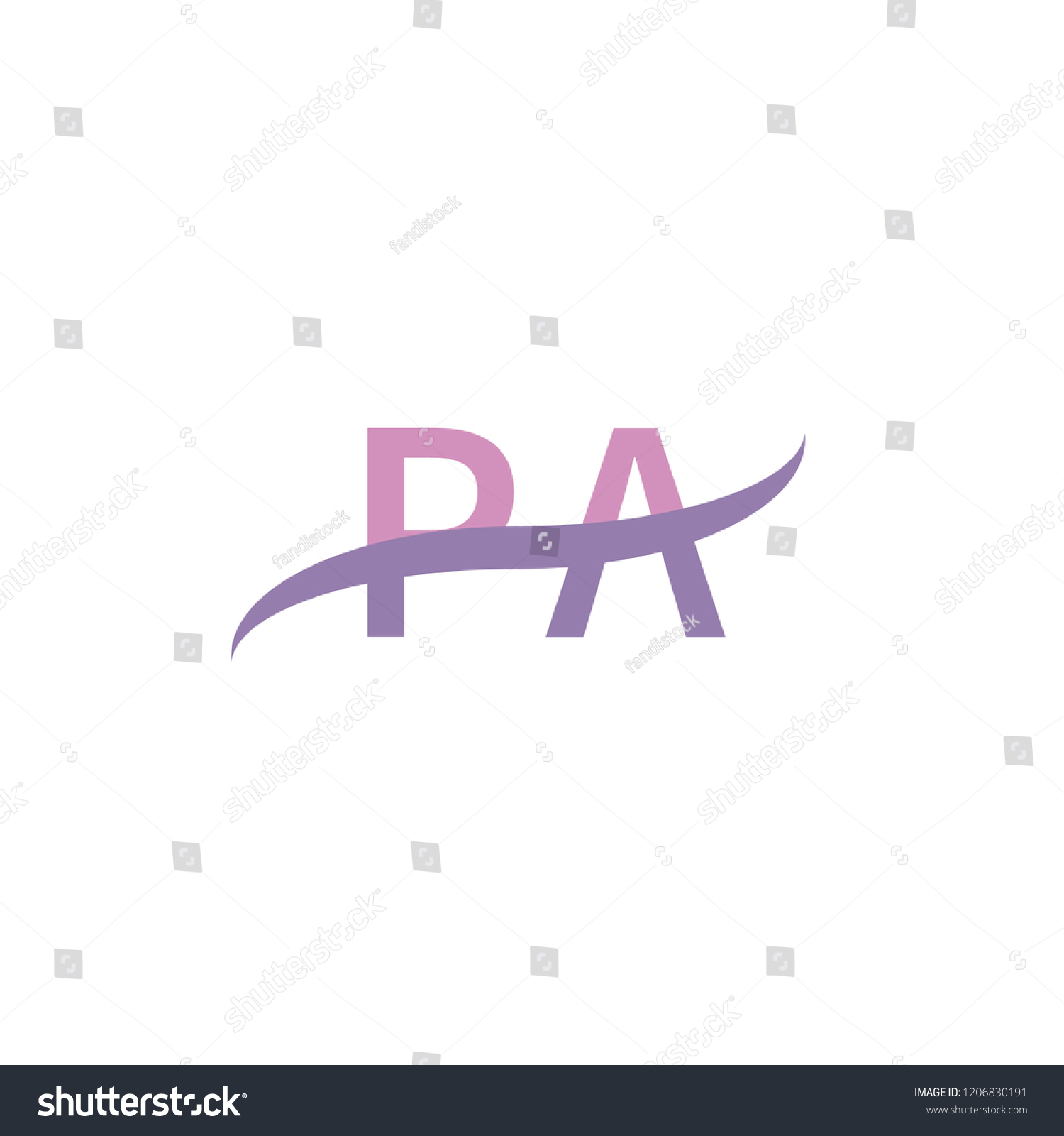 Initial Letter Pa Overlapping Movement Swoosh Royalty Free Stock