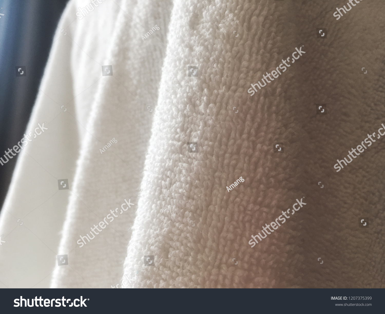 White soft cotton towel fabric texture. #1207375399