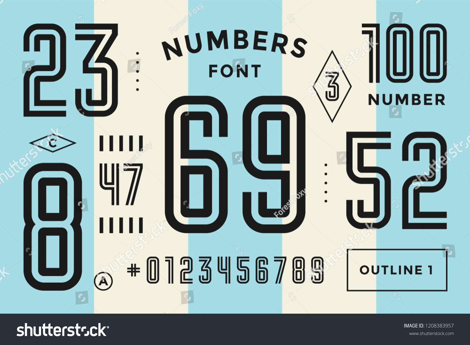 Numbers font. Sport font with numbers and - Royalty Free Stock Photo ...