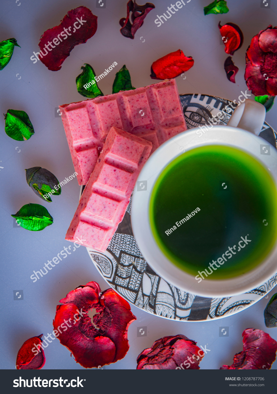 Strawberry Chocolate With Really Green Tea #1208787706