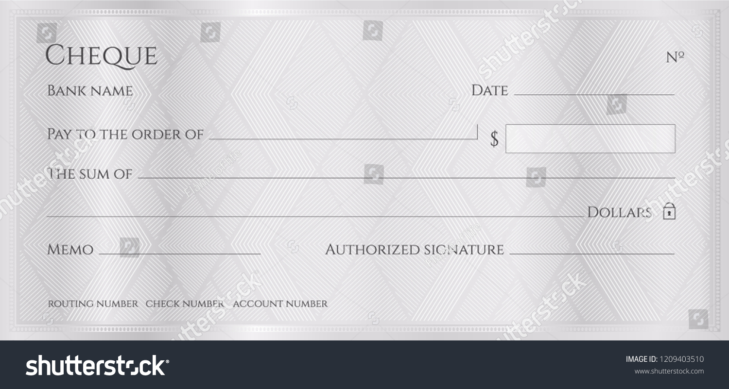 Cheque, Check, Chequebook template. Guilloche - Royalty Free Stock ...