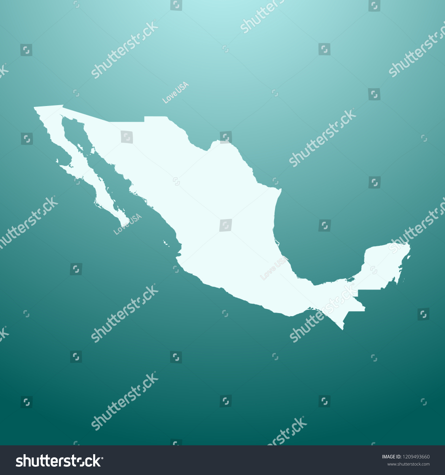 Vector Map Of Mexico - Royalty Free Stock Vector 1209493660 - Avopix.com