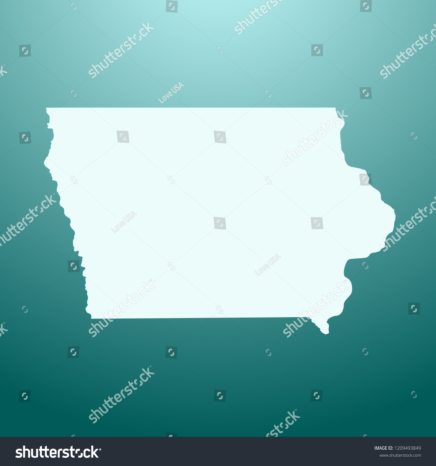 Vector Map Of Iowa - Royalty Free Stock Vector 1209493849 - Avopix.com