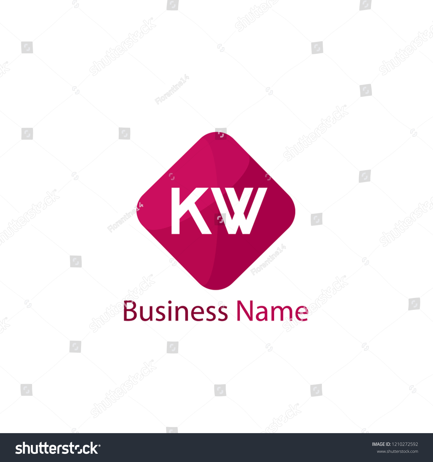 Initial KW Logo Template Design - Royalty Free Stock Vector 1210272592 ...