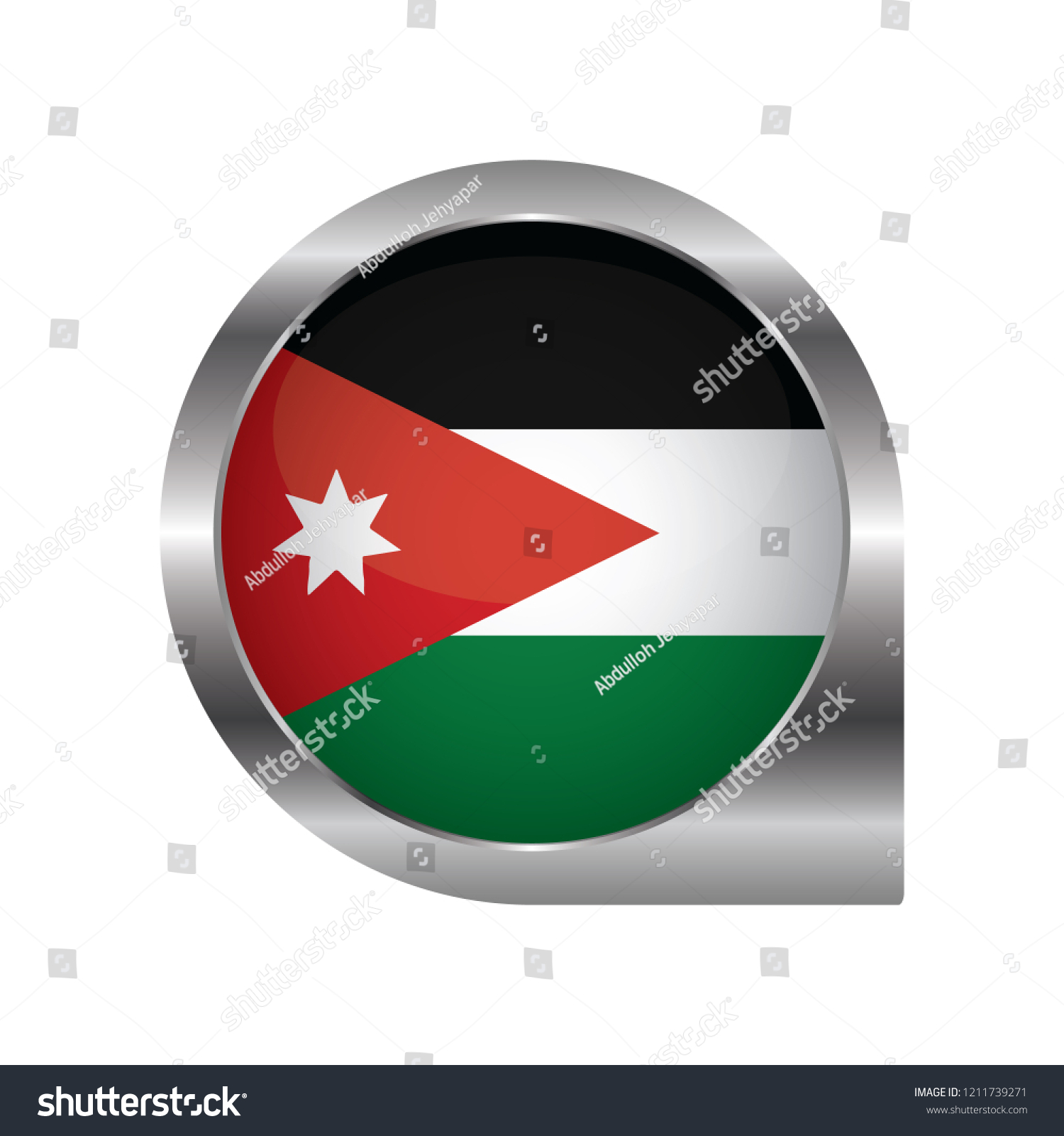 Flag Of Jordan Location Map Pin Pointer Flag Royalty Free Stock Vector 1211739271 