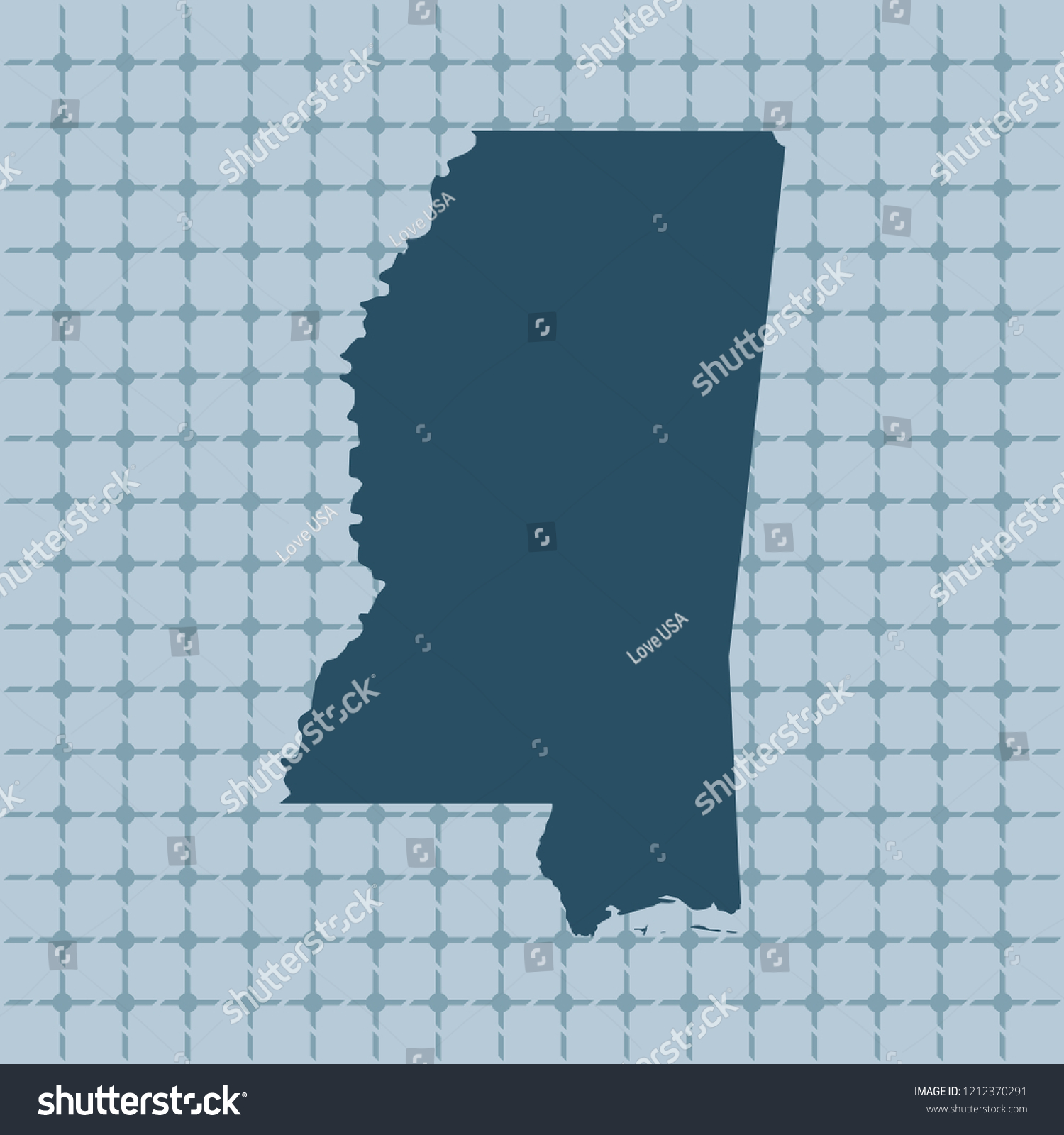 Vector Map Of Mississippi Royalty Free Stock Vector 1212370291 