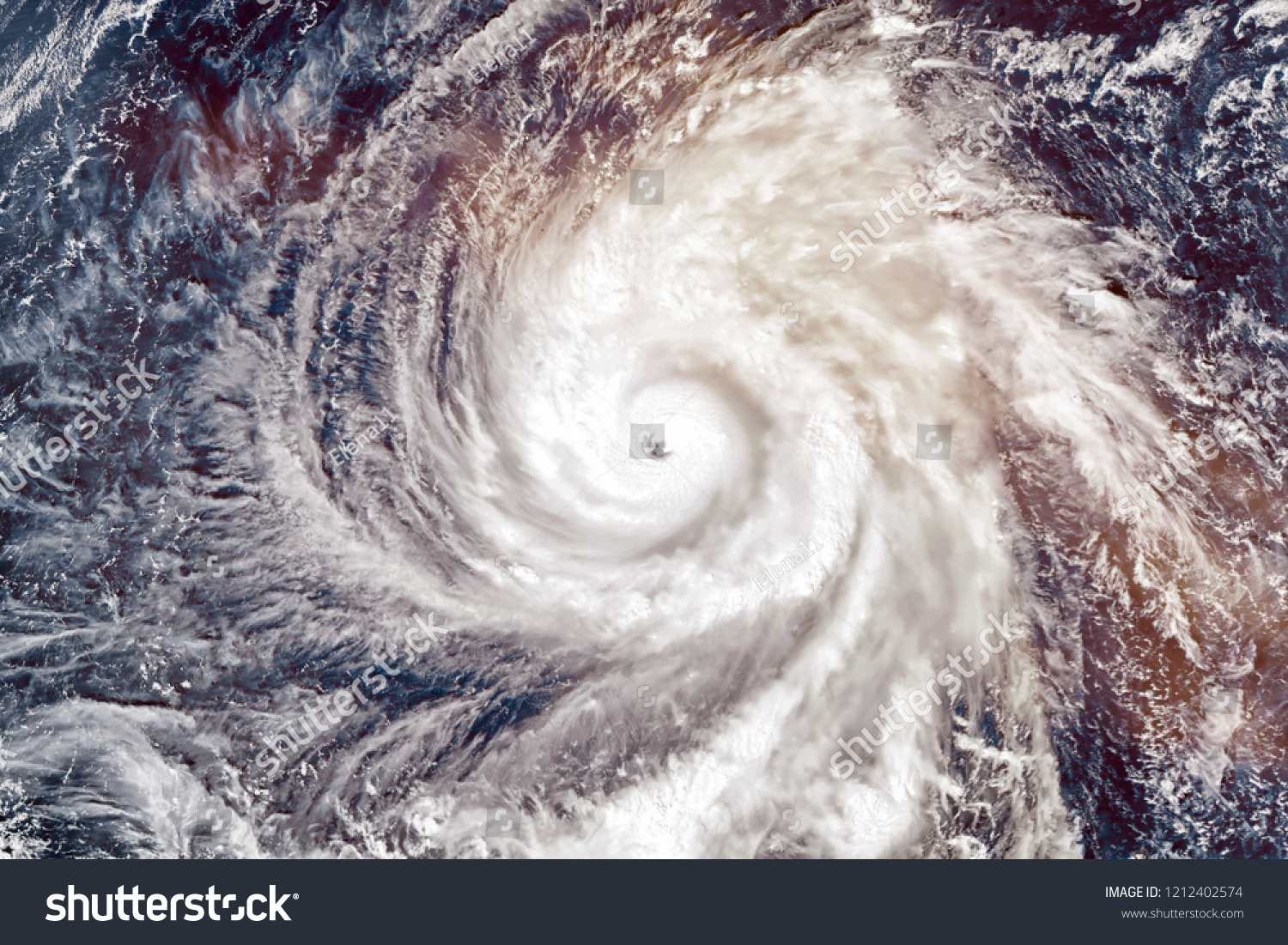 Super Typhoon Yutu, strongest storm on Earth in 2018. Satellite view. Elements of this image furnished by NASA. #1212402574