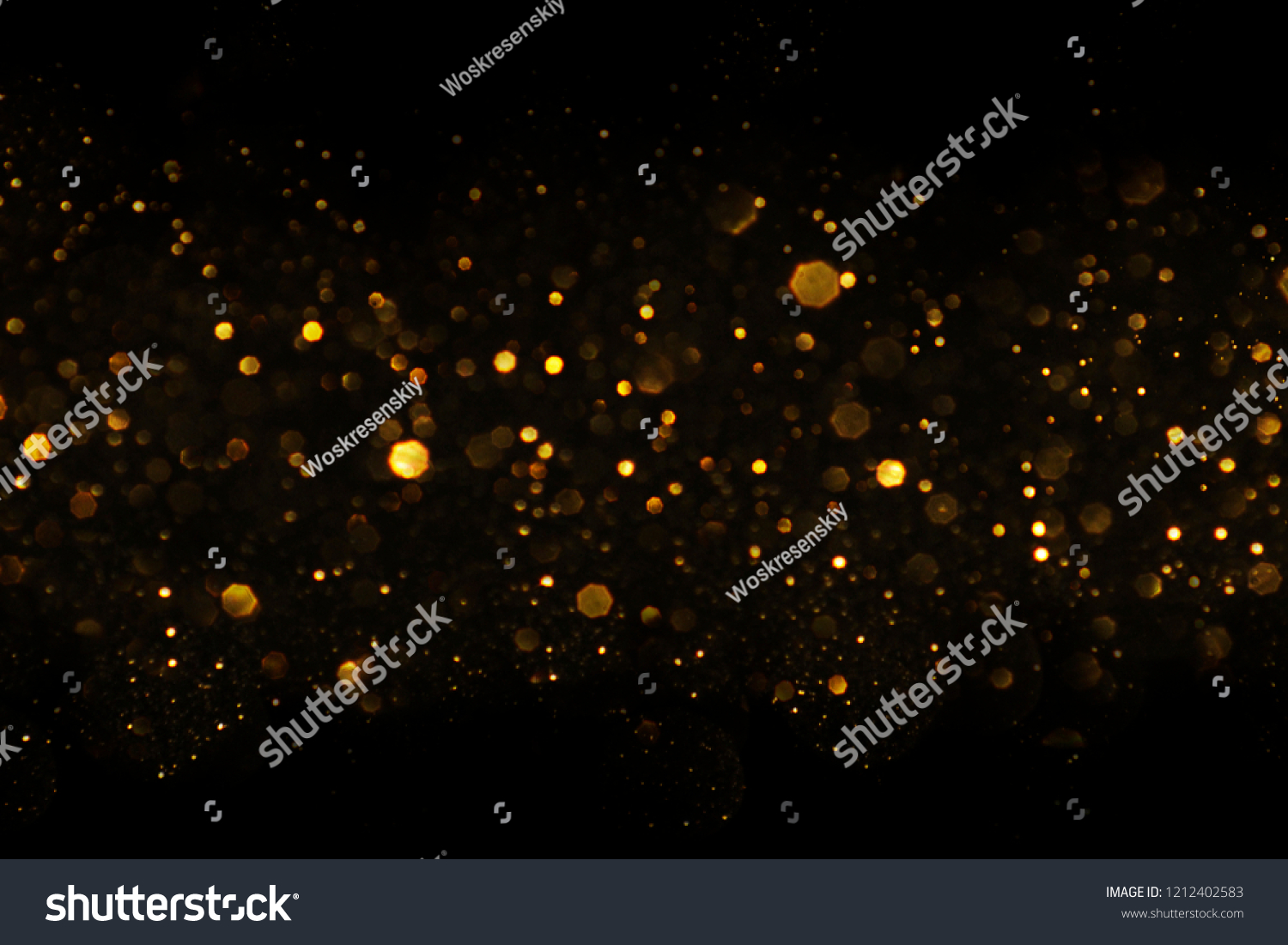 Christmas light background.  Holiday glowing backdrop. Defocused Background With Blinking Stars. Blurred Bokeh. #1212402583