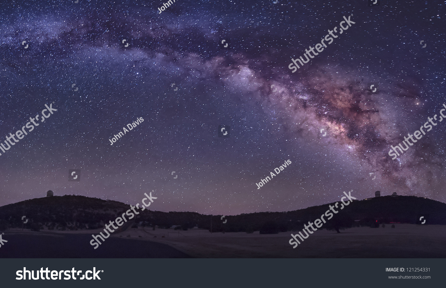 The summer Milky Way rises over the MacDonald Observatory near Fort Davis, Texas. #121254331