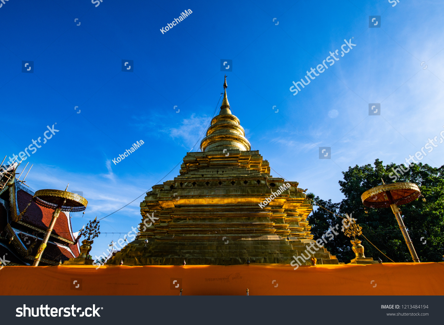 Phra That Si Chom Thong Worawihan temple in Chiangmai province, Thailand. #1213484194