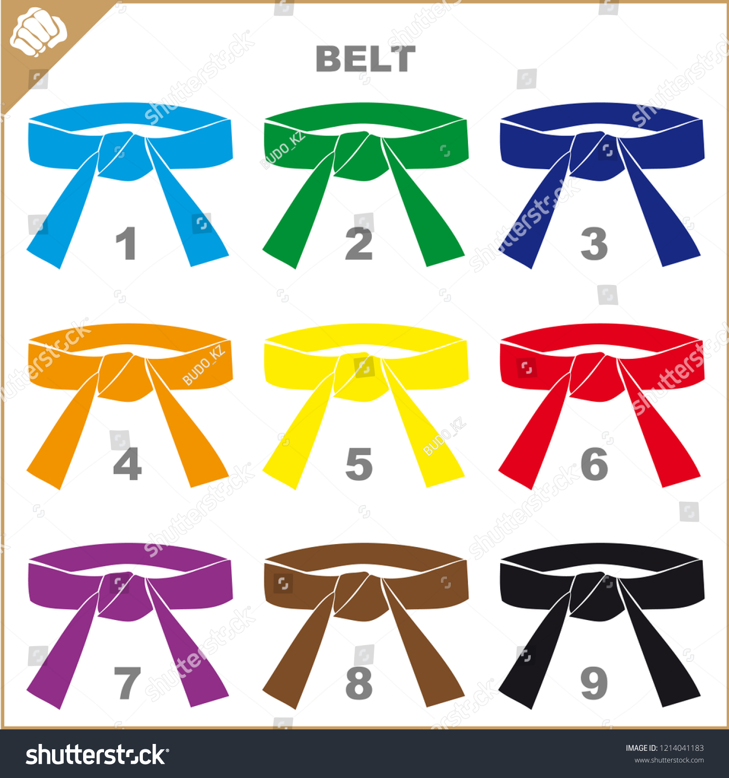 Colored Belts For Martial Arts Kimono Set, Dogi - Royalty Free Stock ...