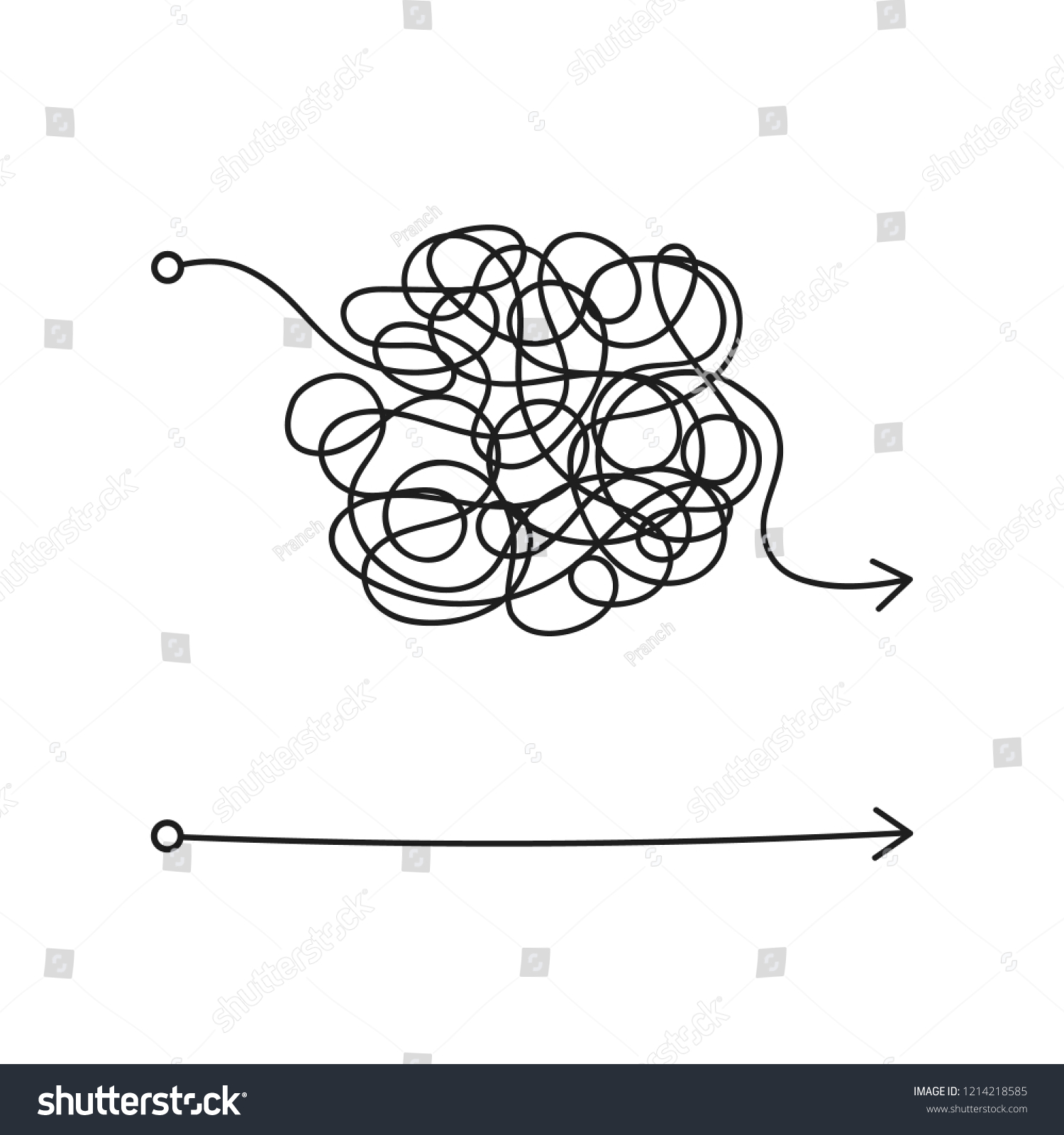 messy line like hard and easy way. flat linear trend modern art graphic random quiz design ball element isolated on white. concept of true and false path or straight and winding road or mind idea #1214218585