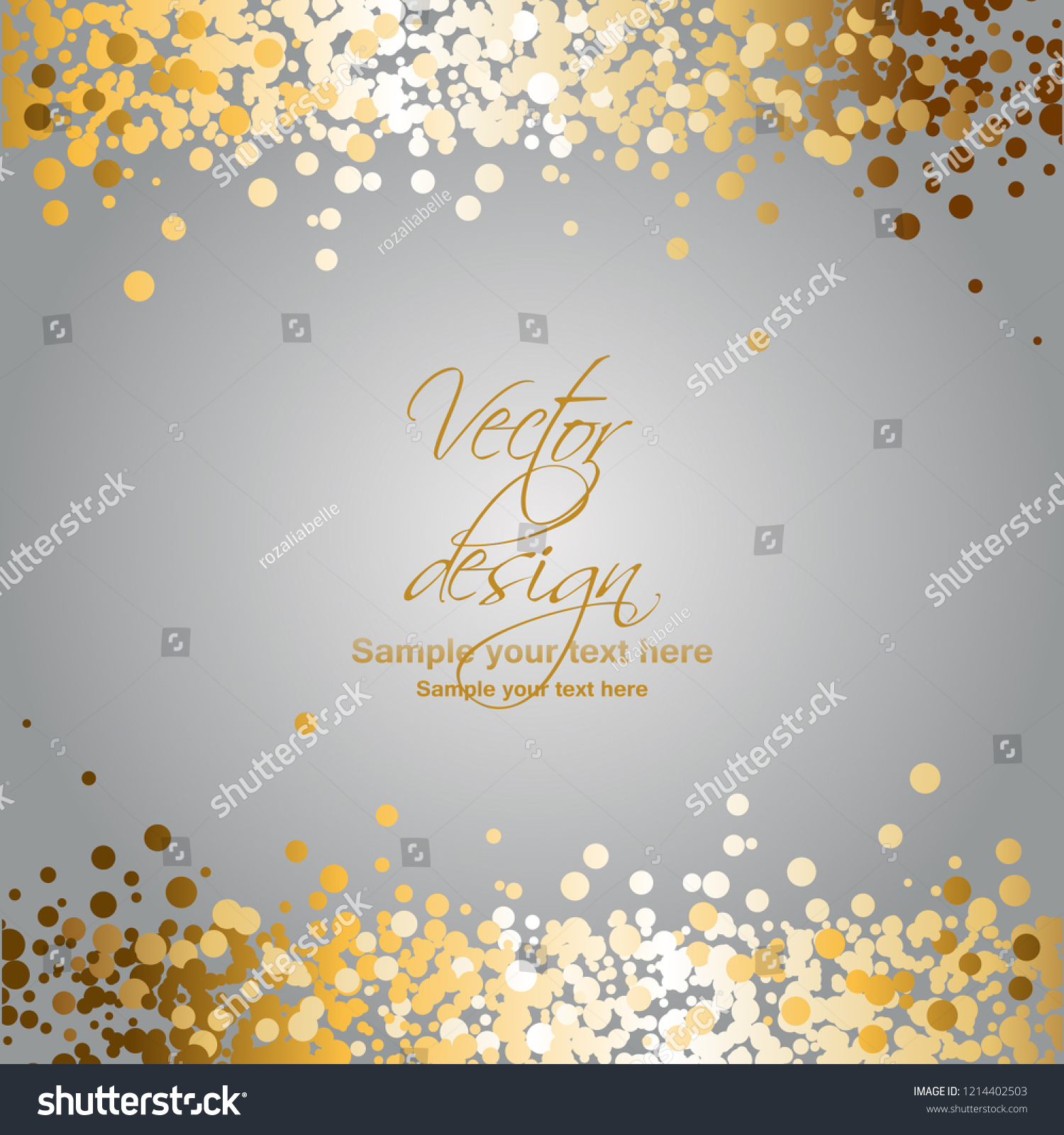 Vector illustration of Gold sparkles on a gray background #1214402503