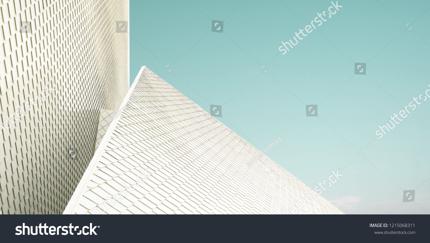 Close up of a geometric structure roof fragments . Abstract architecture background . #1215068311