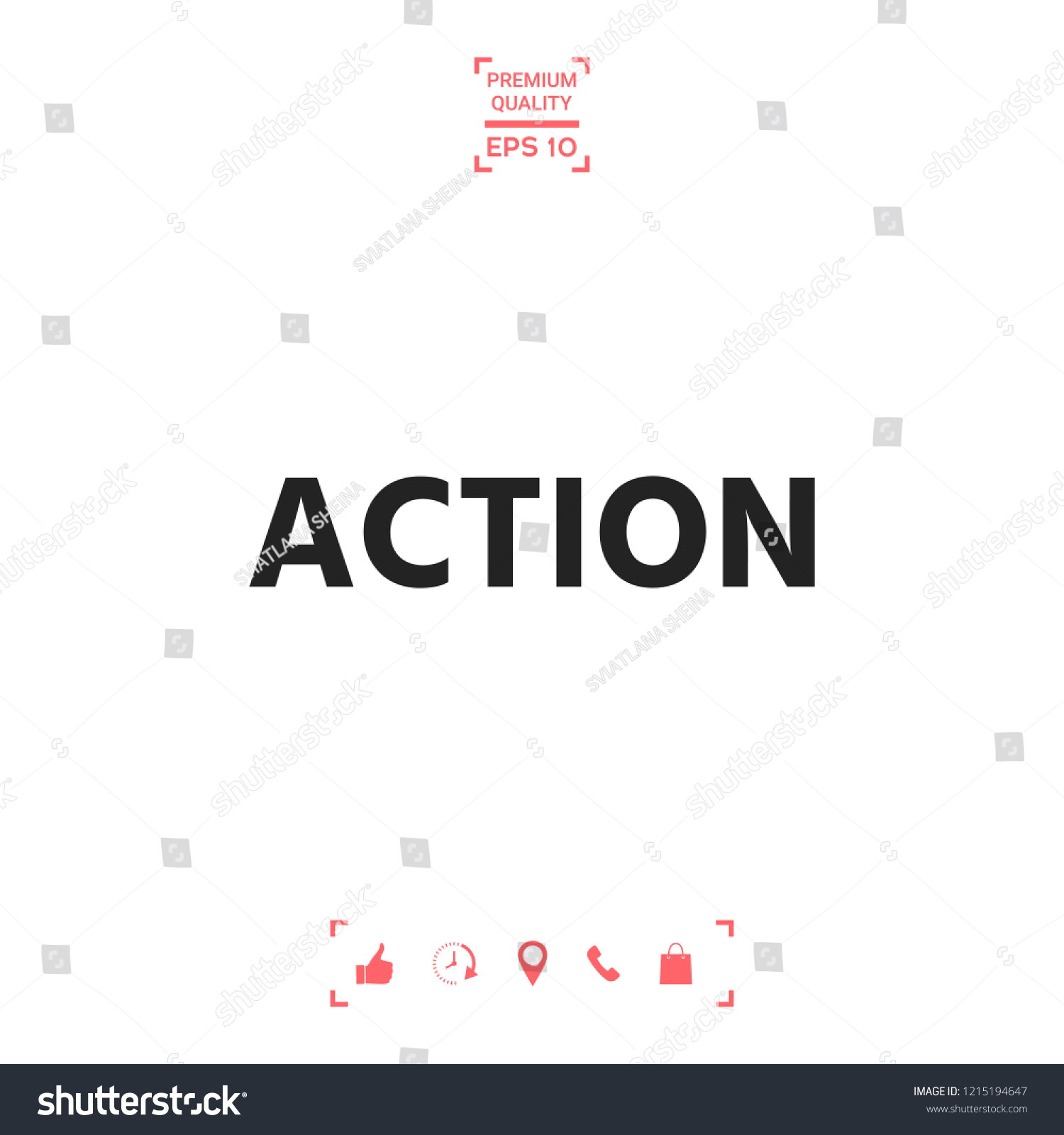 Action button symbol - Royalty Free Stock Vector 1215194647 - Avopix.com