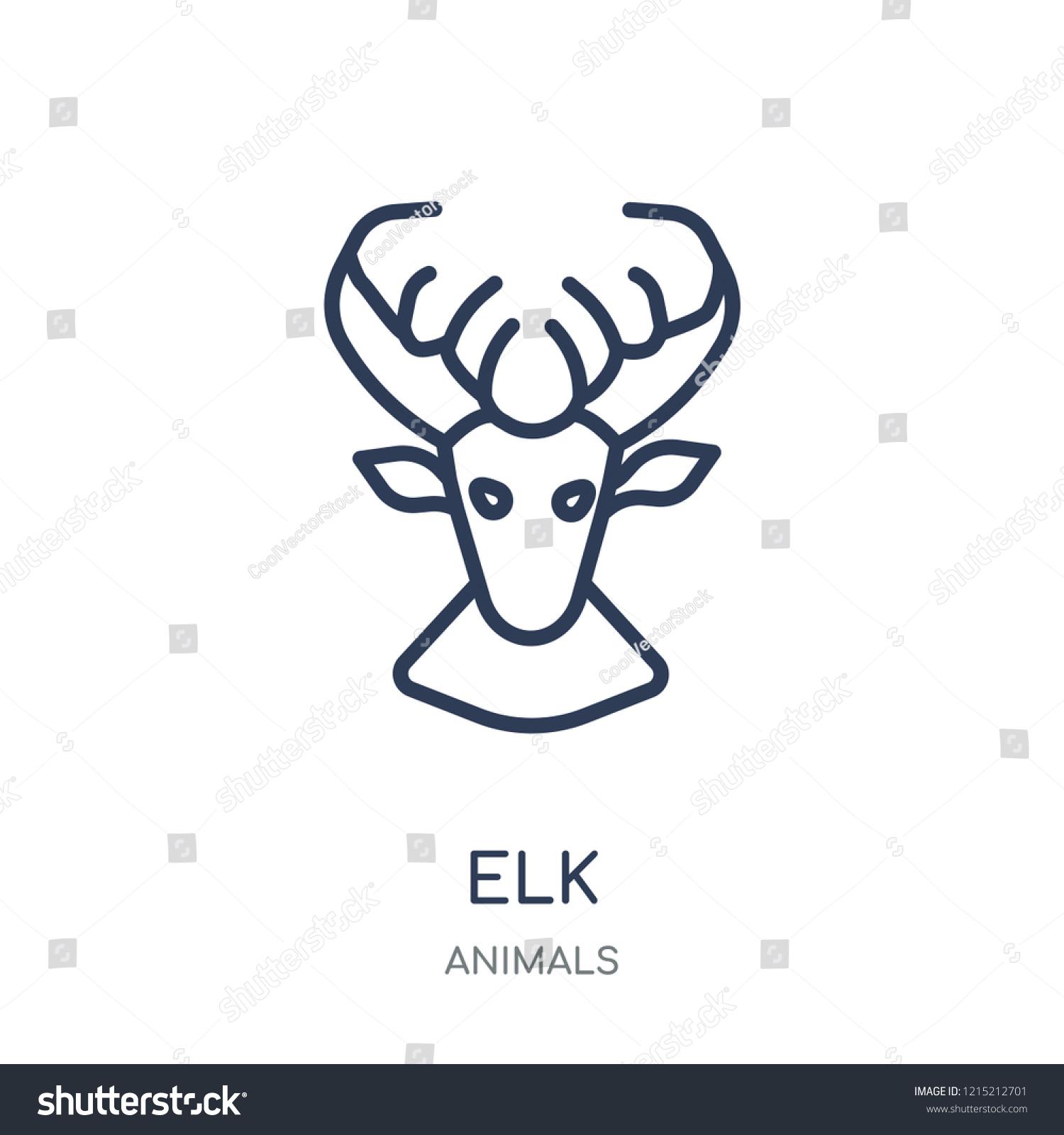 Elk icon. Elk linear symbol design from Animals - Royalty Free Stock ...