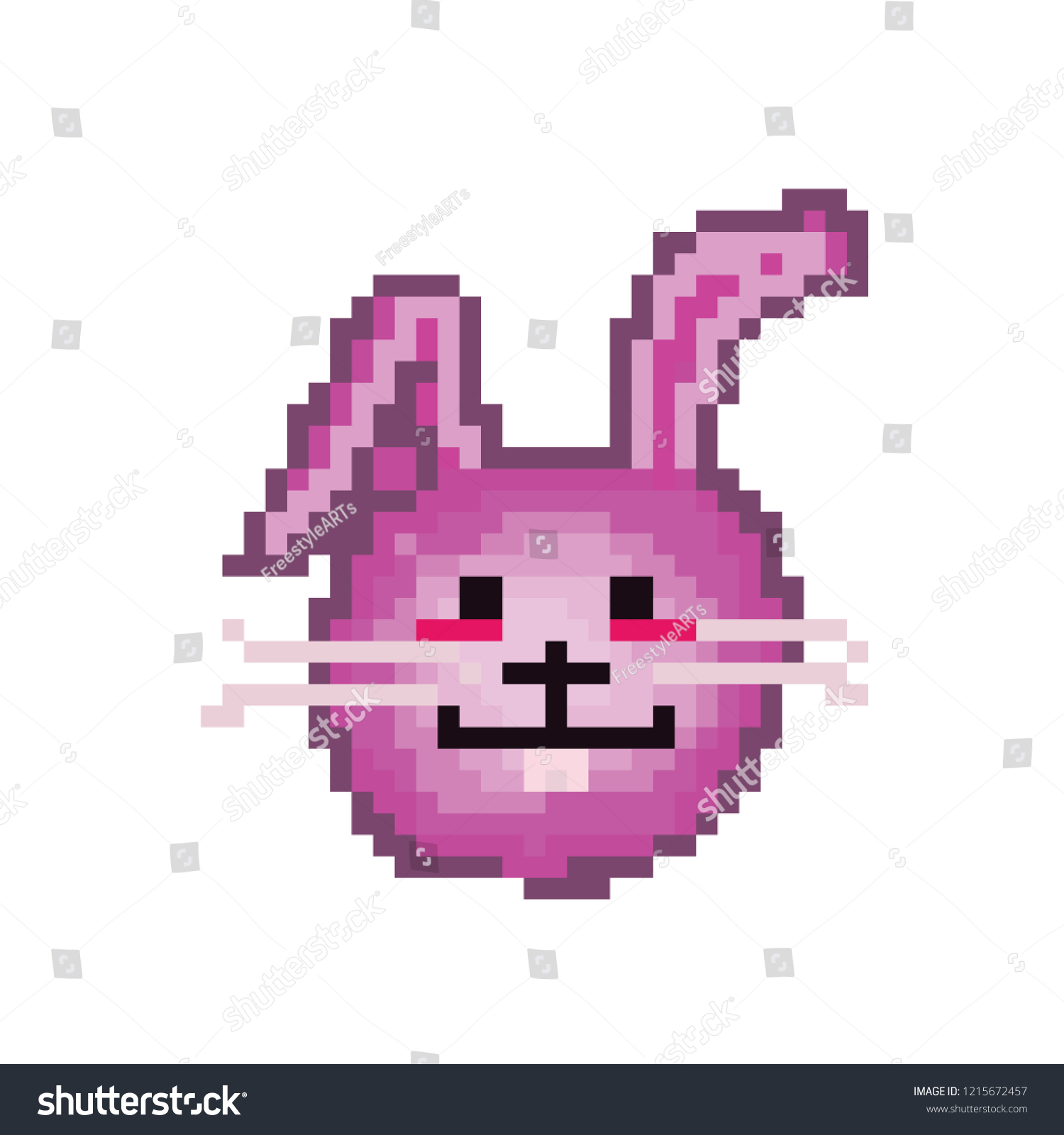 pixel art the Rabbit - Royalty Free Stock Vector 1215672457 - Avopix.com